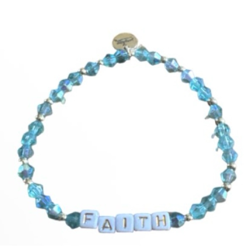 Sunshine Daydream Blue Beaded "faith" Bracelet